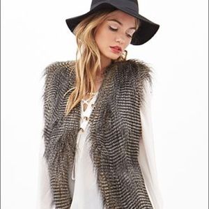 Faux feather/fur vest
